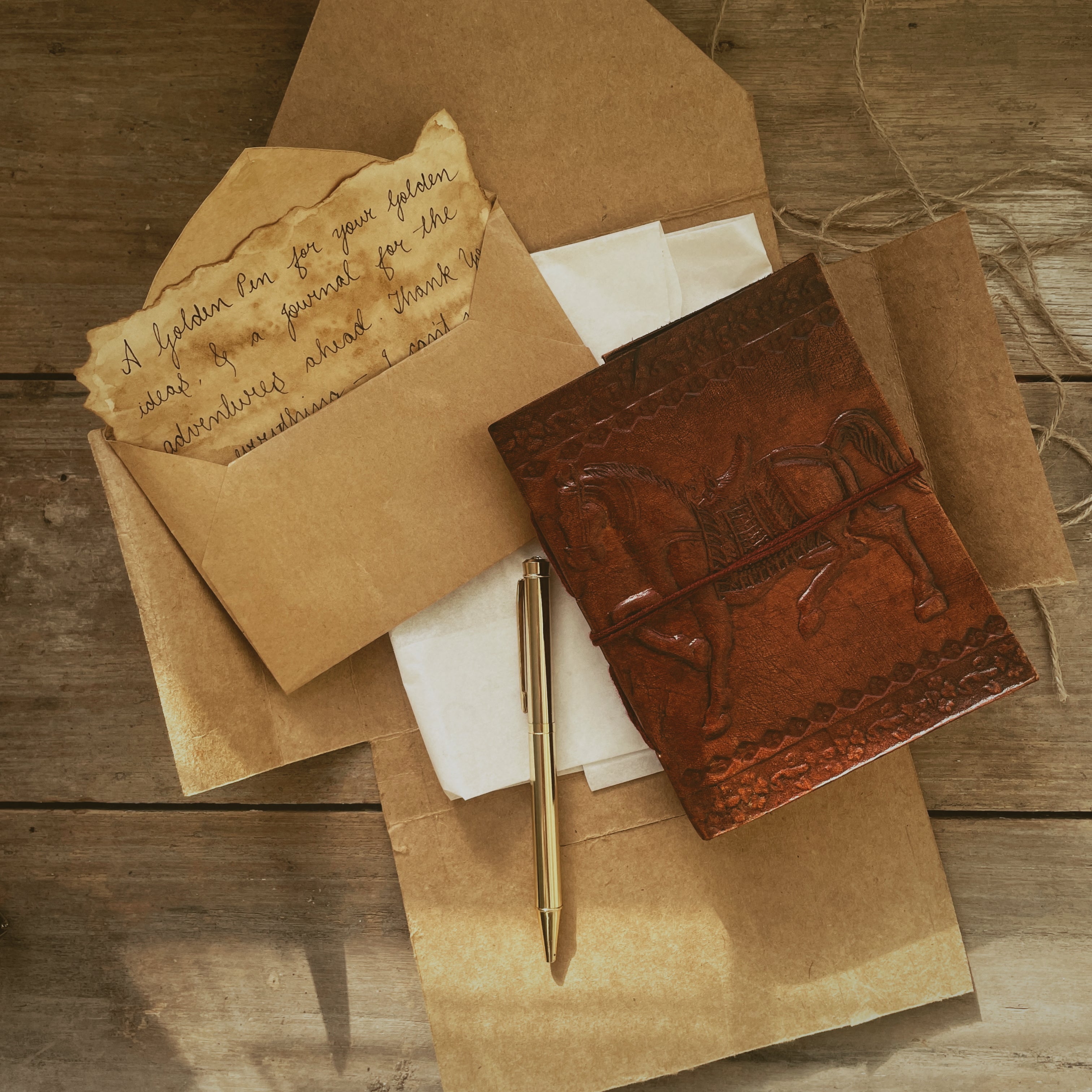 🐎Horse design Vintage Leather journal Gift Set